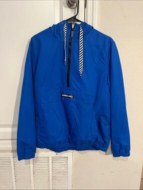 Members Only Royal Blue Hooded Windbreaker